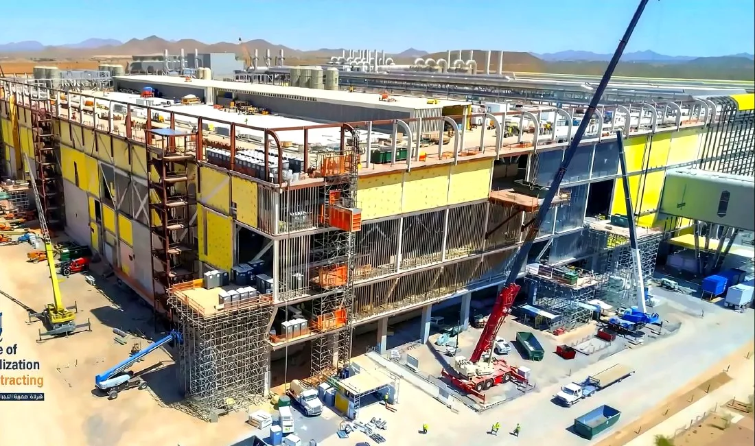 Large industrial facility under active construction